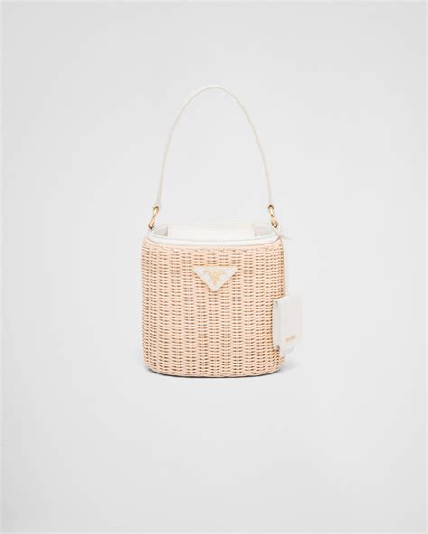 small prada bucket bag|prada wicker bucket bag.